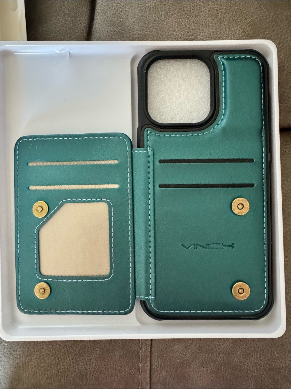 Teal Wallet Phone Case with Card Slots